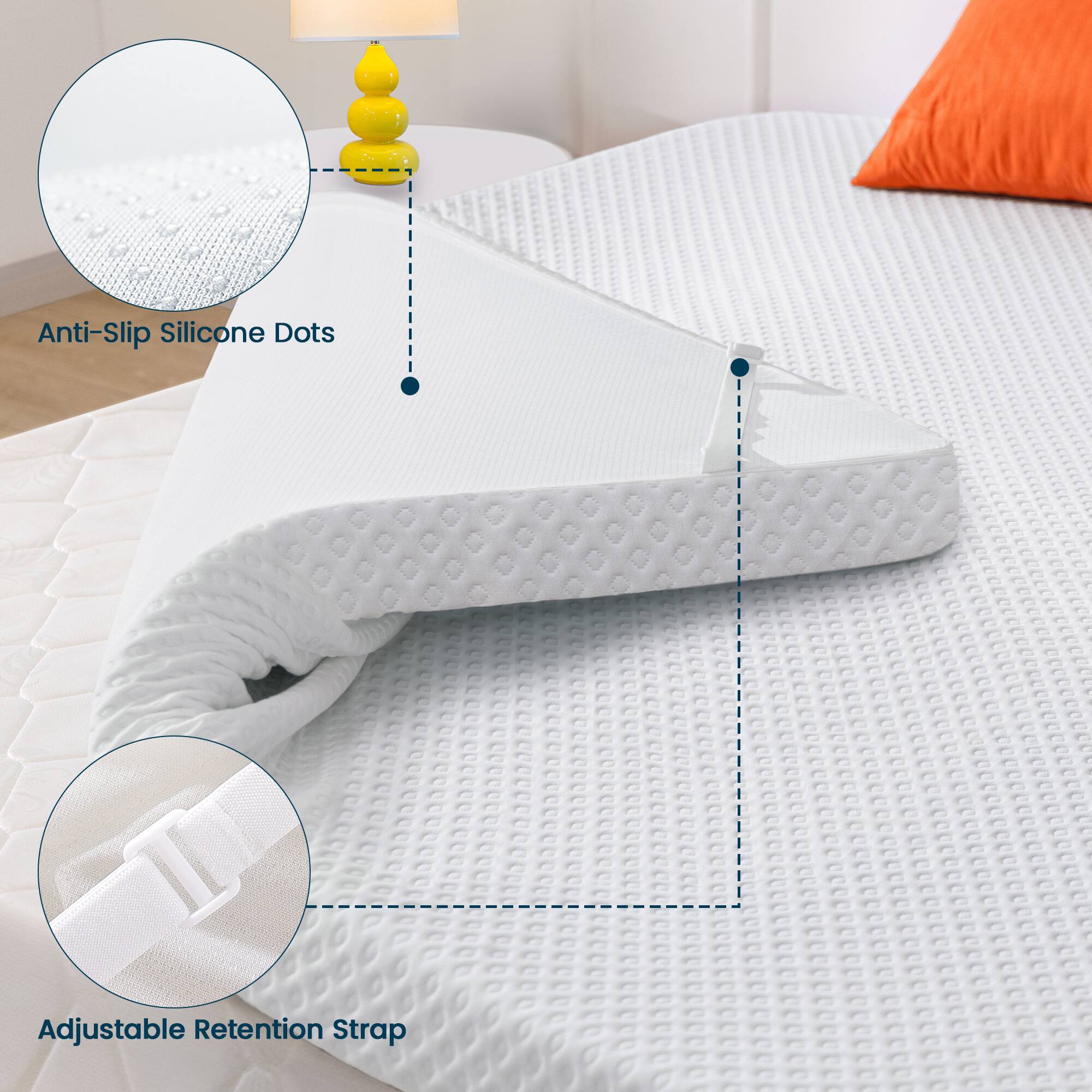 Anti-Slip Silicone Dots Adjustable Retention Strap