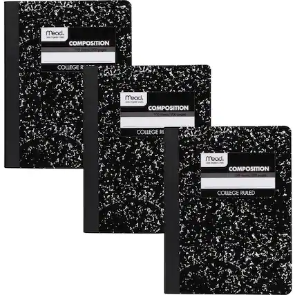 mead. Leam orgari Cas COMPOSITION 100 sheets/200 pages COLLEGE R mead. Orgarian Cc COMPOSITION 100 sheets/200 pages COLLEGE RU mead. S orae COMPOSITION 100 sheets/200 pages COLLEGE RULED