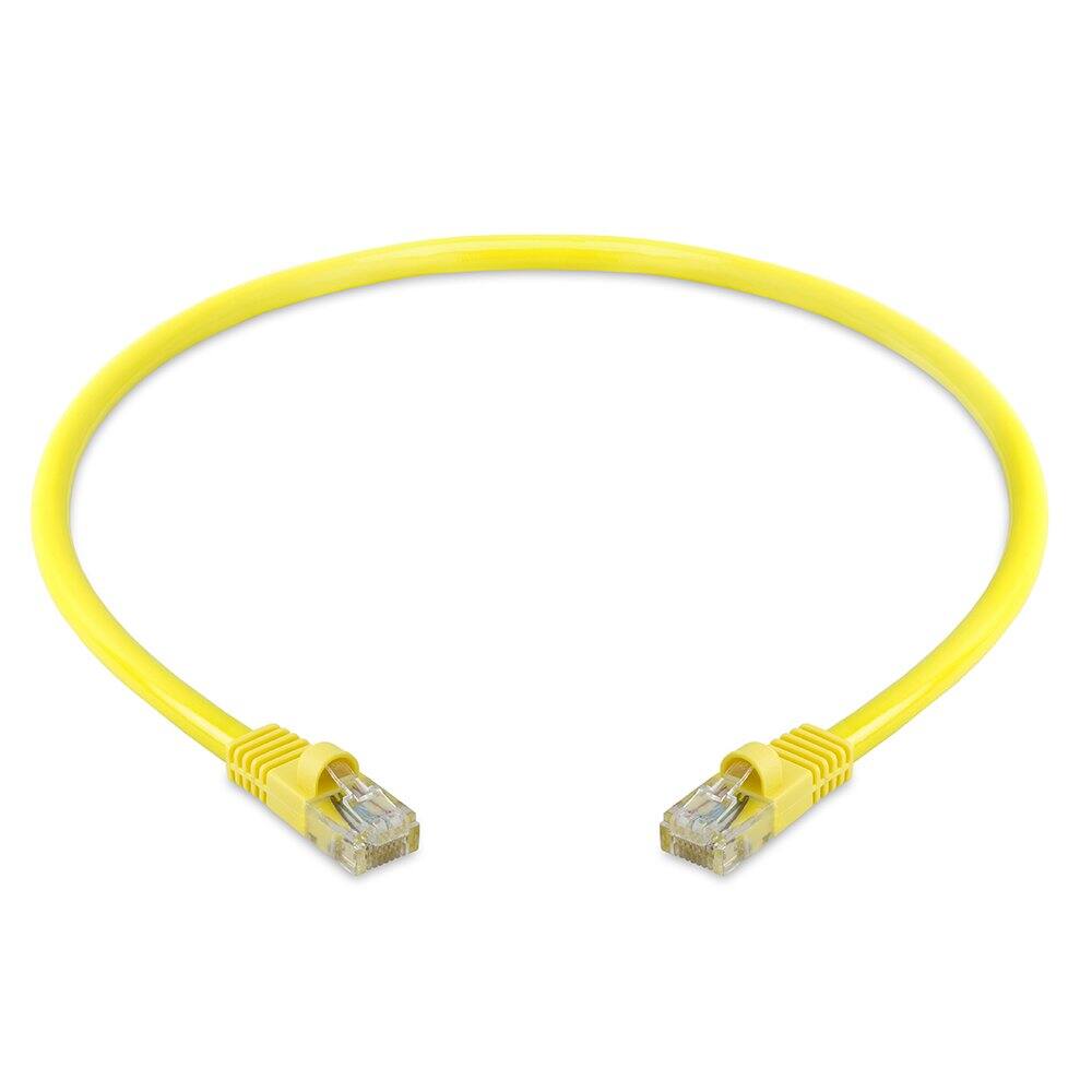 Angle. Cmple.com - Cmple - 20 Pack Cat5e Ethernet Cable 1.5ft Internet Patch Cord, RJ45, 1 Gigabit Router Cables 350Mhz LAN Wire - Yellow - Yellow.