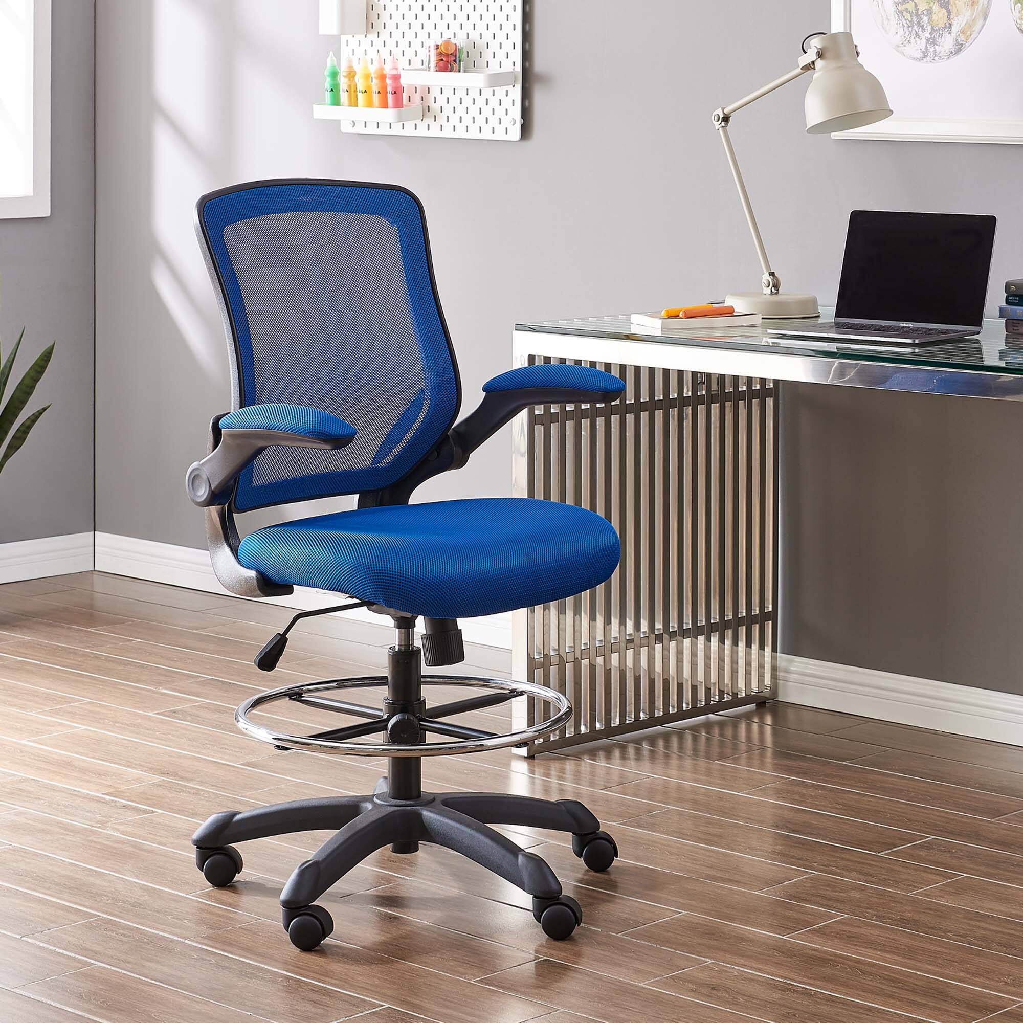 Alt View 6. Modway - Veer Drafting Chair by Modway - Blue.