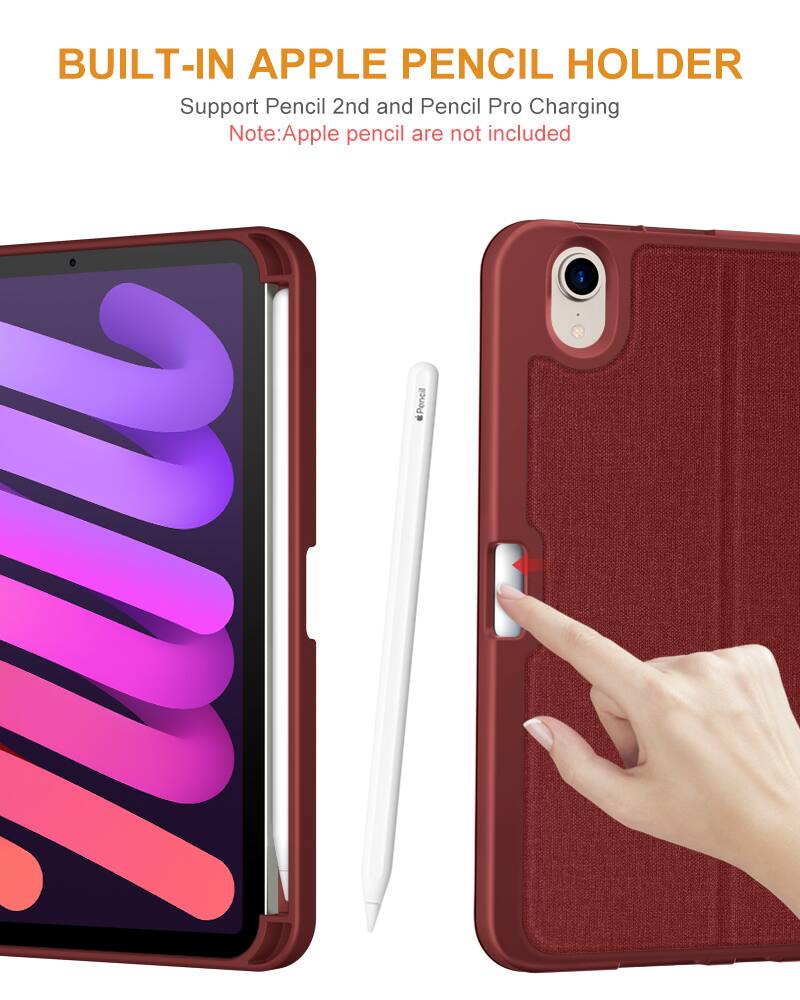 BUILT-IN APPLE PENCIL HOLDER  
Support Pencil 2nd and Pencil Pro Charging  
Note: Apple pencil are not included