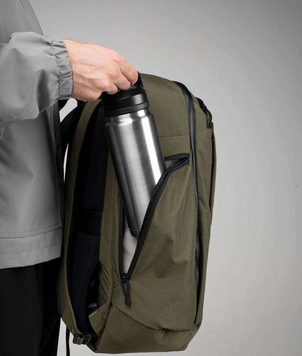 Alt View 4. ALPAKA - Traverse 38L Travel Backpack for 15.6" and 16" Laptops with Clamshell Opening - Green.