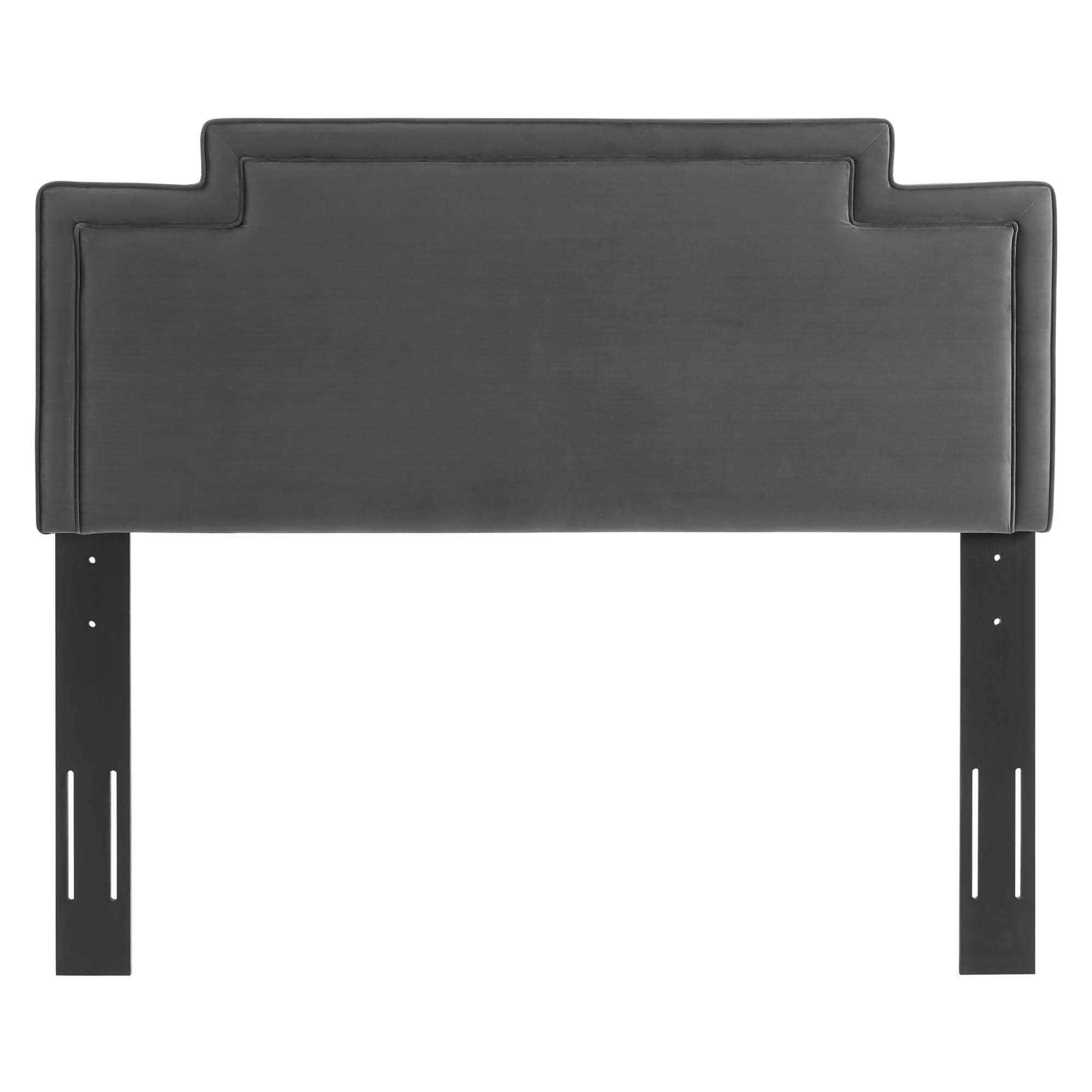 Left. Modway - Transfix Performance Velvet Full/Queen Headboard by Modway - Charcoal.