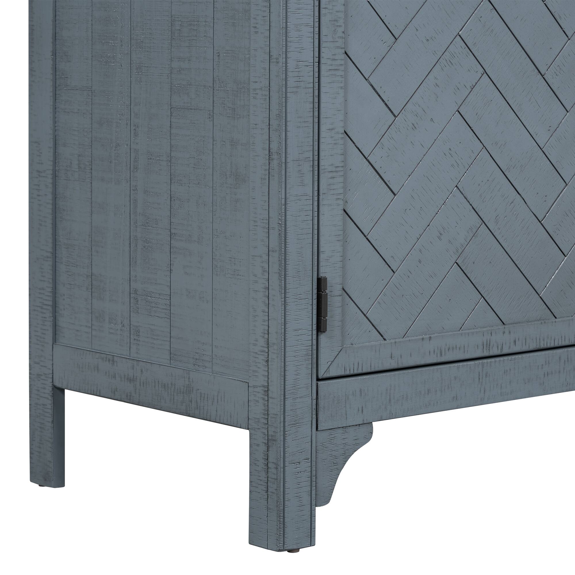 Alt View 7. Spaco - Spaco Storage Cabinet Sideboard, Buffet with Pine Veneer and MDF, 3 Door with Adjustable Shelves for Living Room - Navy Blue.