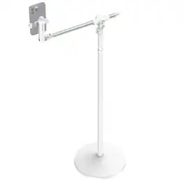 Neewer - Basics Phone Floor Stand with Horizontal Arm, Adjustable, Weighted Base, ST009 - White