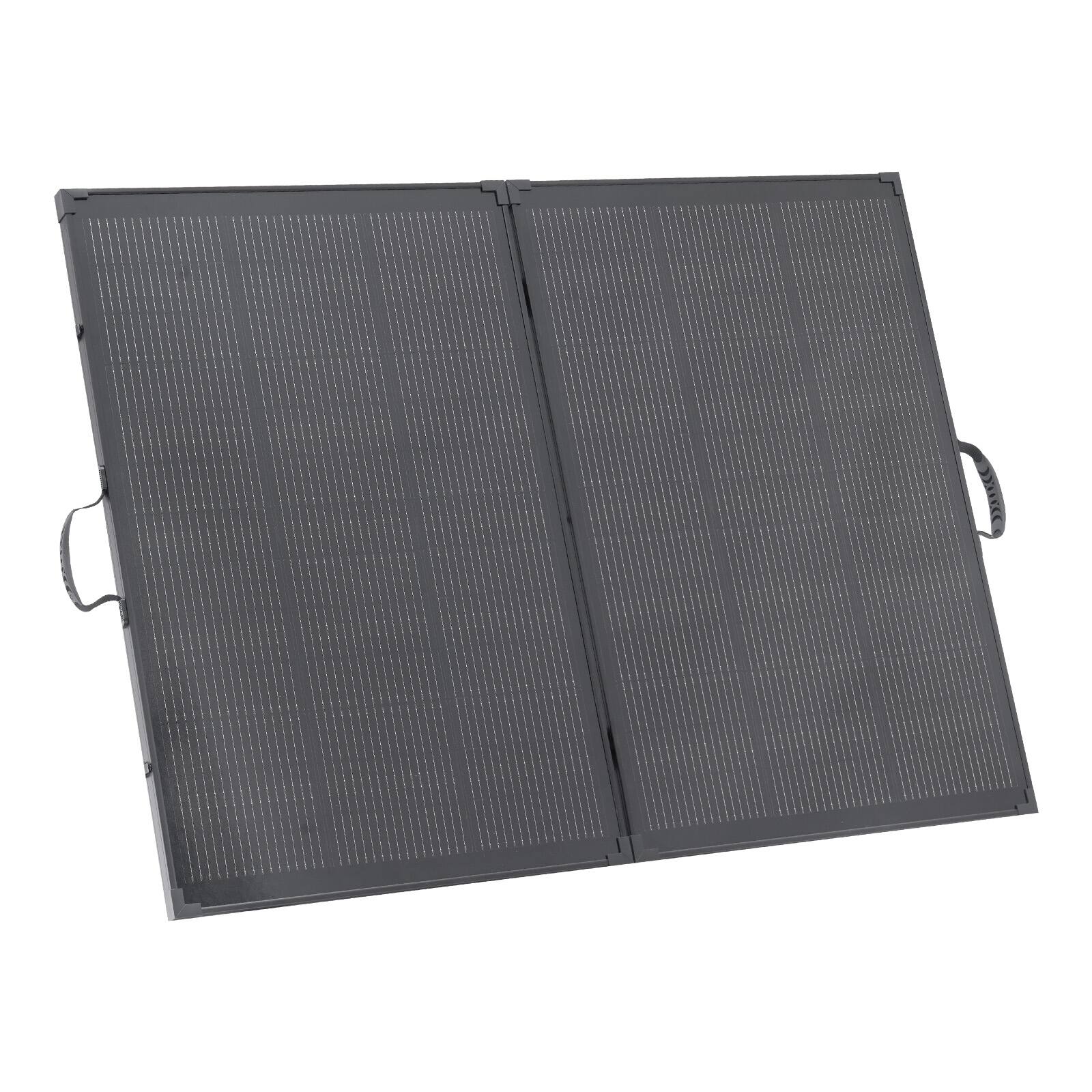 Alt View 5. VEVOR - 200W Foldable Solar Panel with Frame, 23% High-Efficiency Portable Monocrystalline Solar Panel Charger with 30A PWM - Black.
