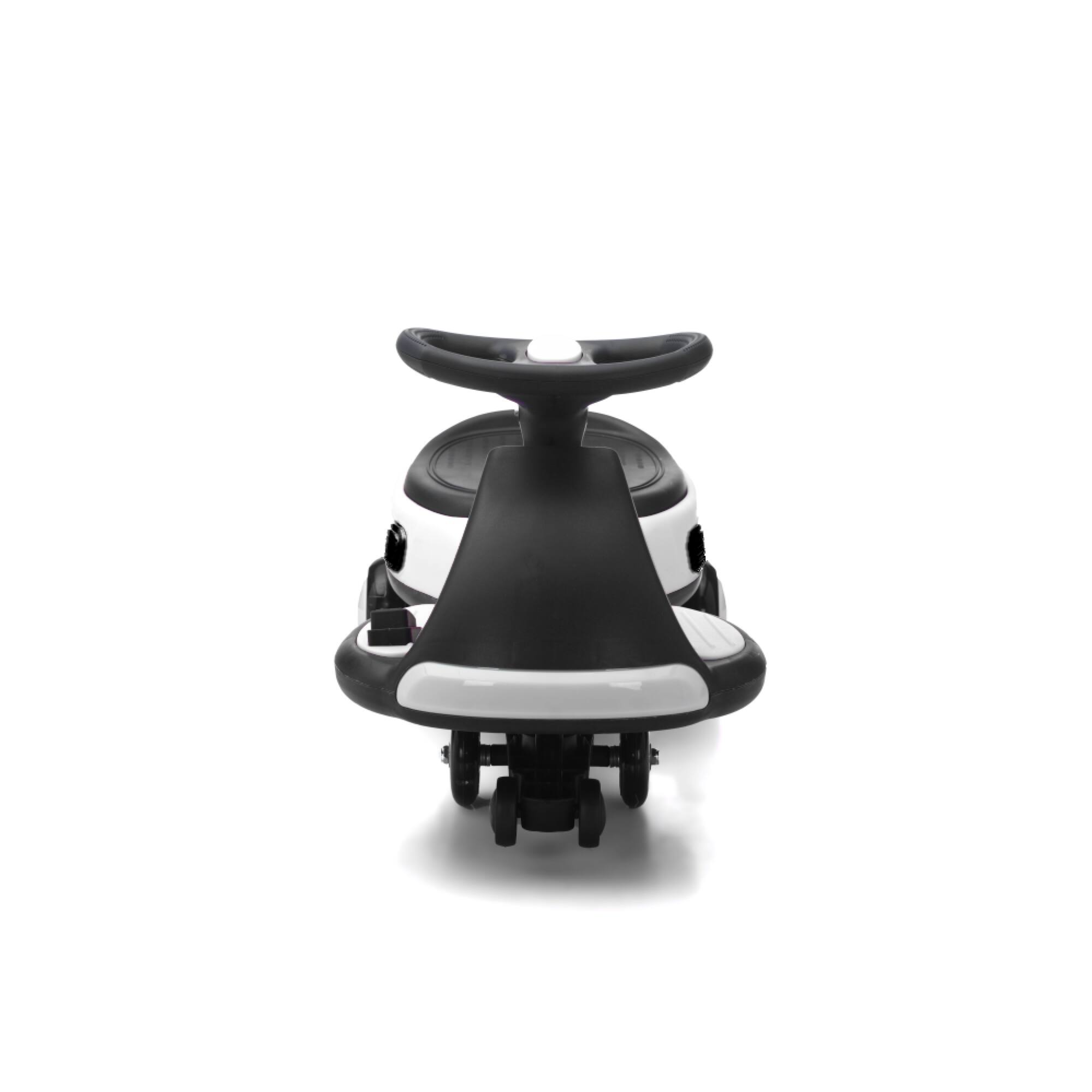 Left. ELEMENT ACE - Electric Ride-On Wiggle Car for Kids with LED Lights and Music, Suitable for Indoor Ages 3 and Up - White+Black.