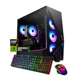 iBUYPOWER - Slate Gaming Desktop PC - AMD Ryzen 5 8400F 2024 NVIDIA GeForce RTX 5060 8GB 16GB DDR5 1TB NVMe SSD Storage - Black