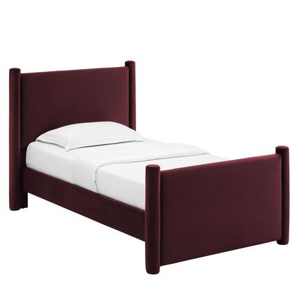 Front. Modway - Rael Performance Velvet Twin Platform Bed - Purple.