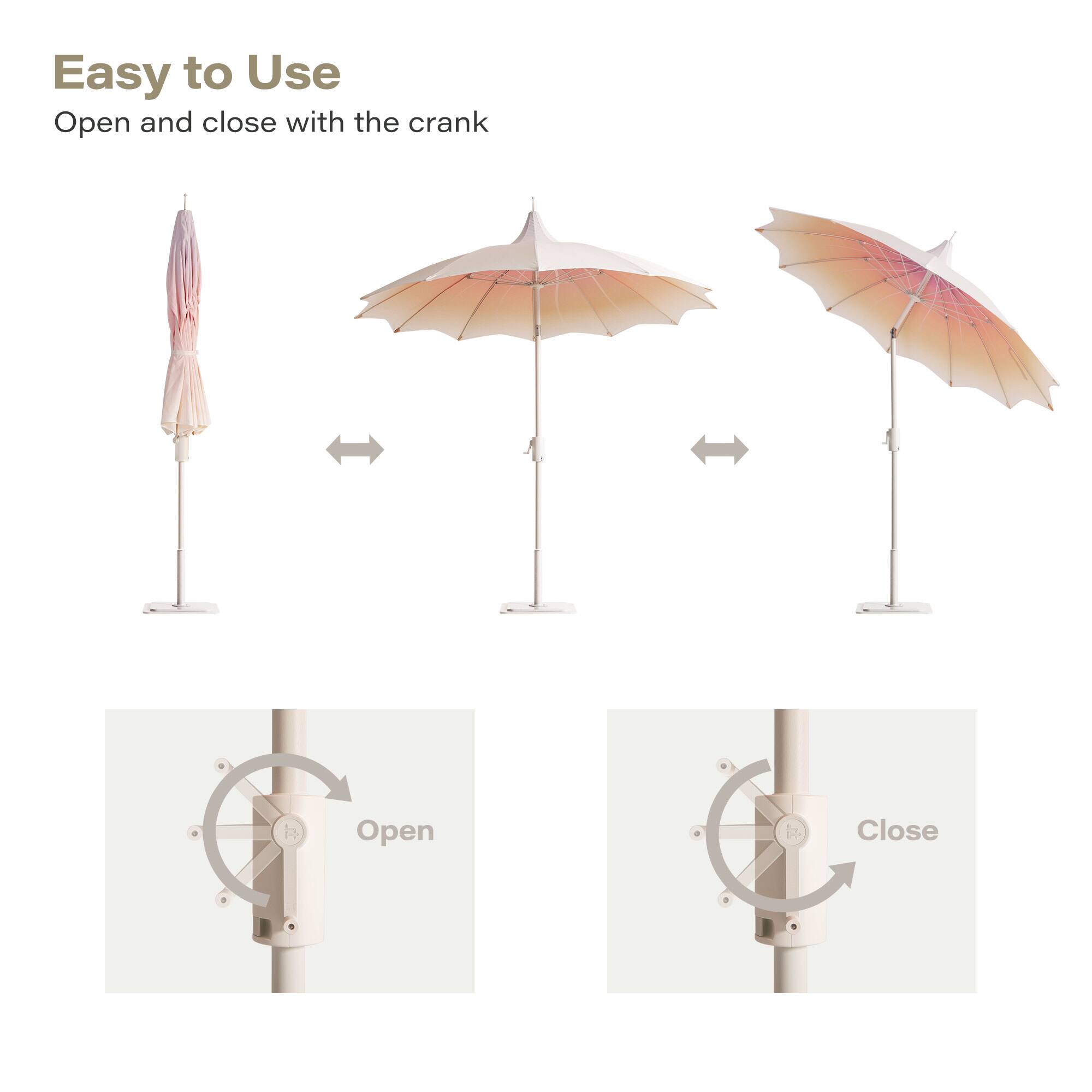 Easy to Use  
Open and close with the crank  

Open  
Close
