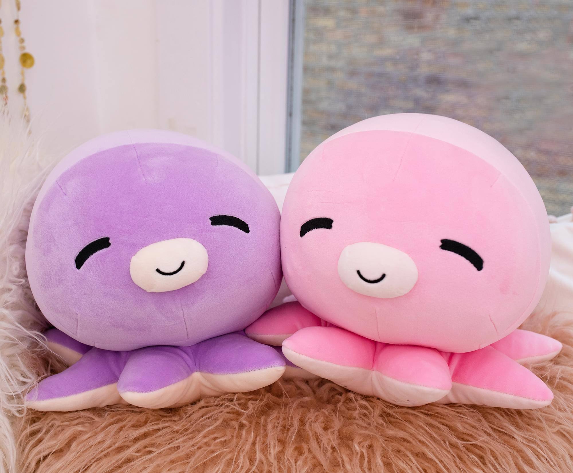 Alt View 4. Toynk - MochiOshis 12-Inch Character Plush Toy Animal Pink Octopus | Izumi Inkyoshi - Pink.