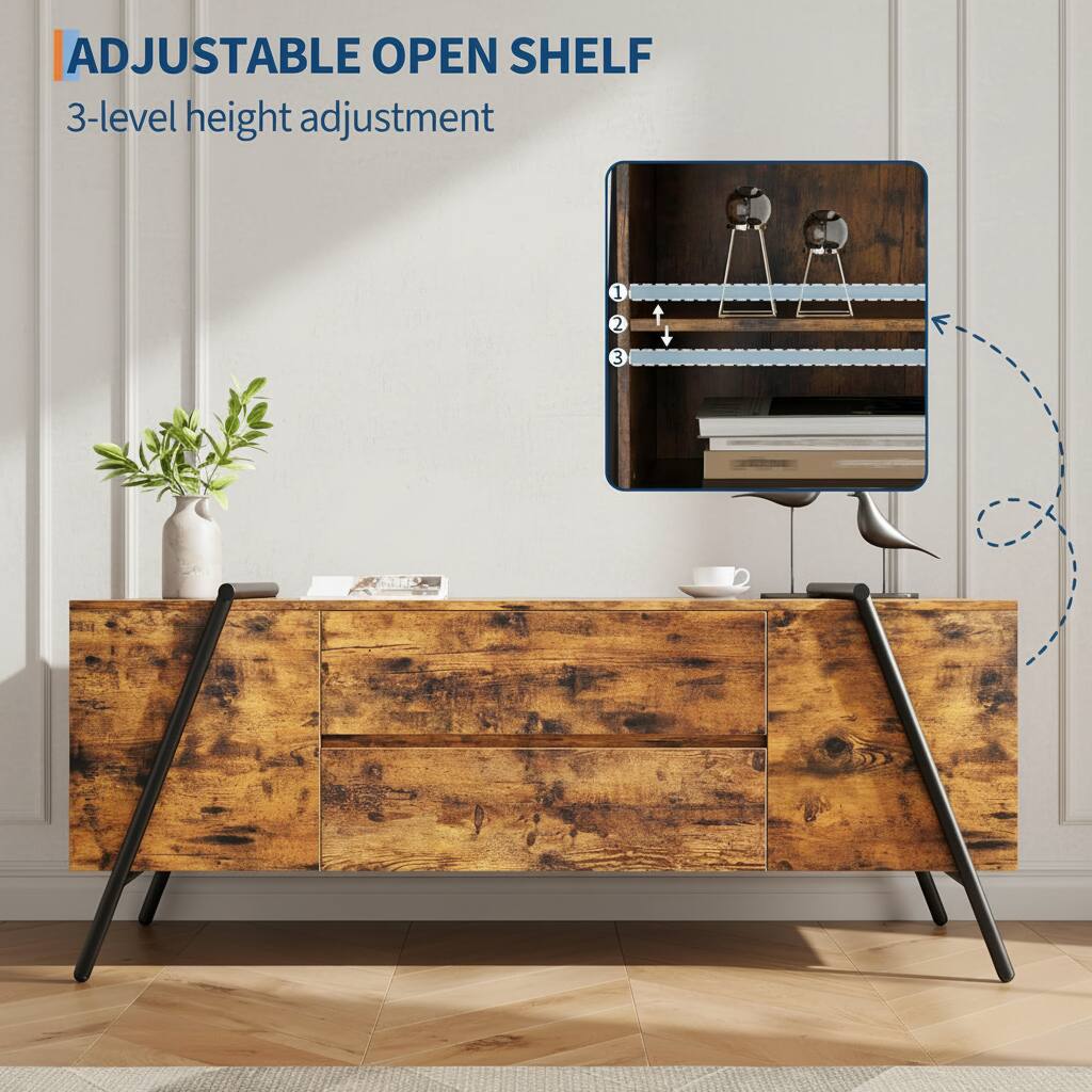 ADJUSTABLE OPEN SHELF  
3-level height adjustment