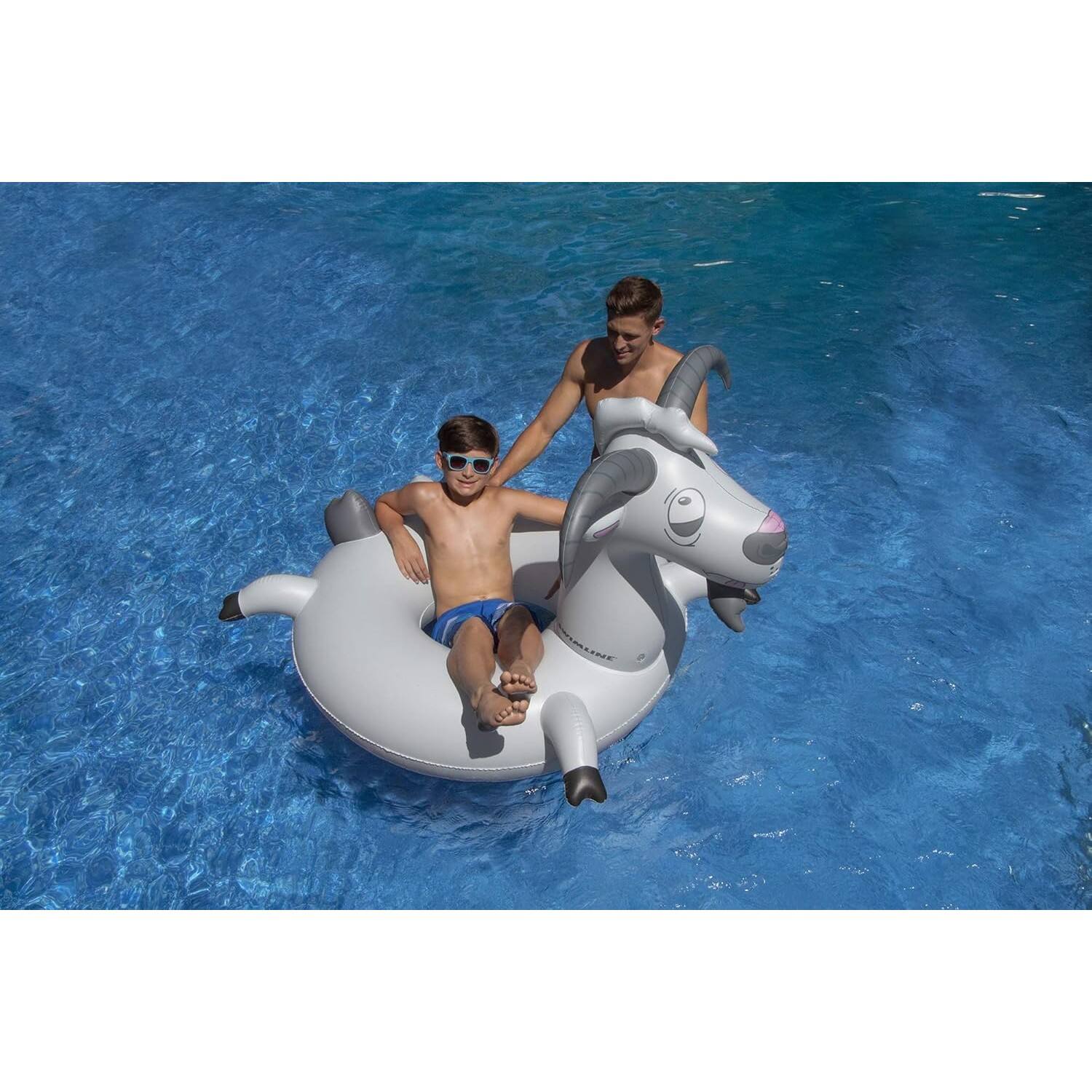Alt View 2. Swimline - Inflatable LOL Goat Swimming Pool Ring - 56" - Gray - Gray.