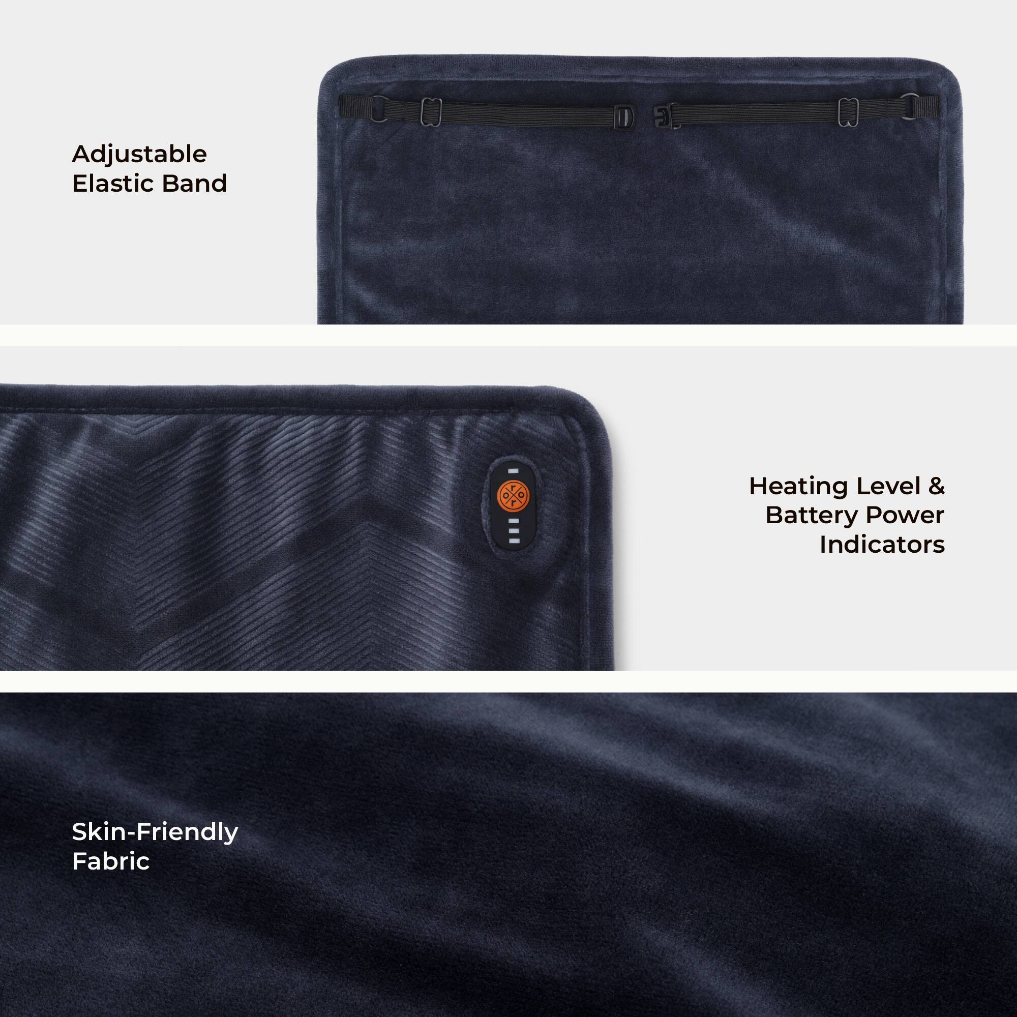 Adjustable Elastic Band  
Heating Level & Battery Power Indicators  
Skin-Friendly Fabric