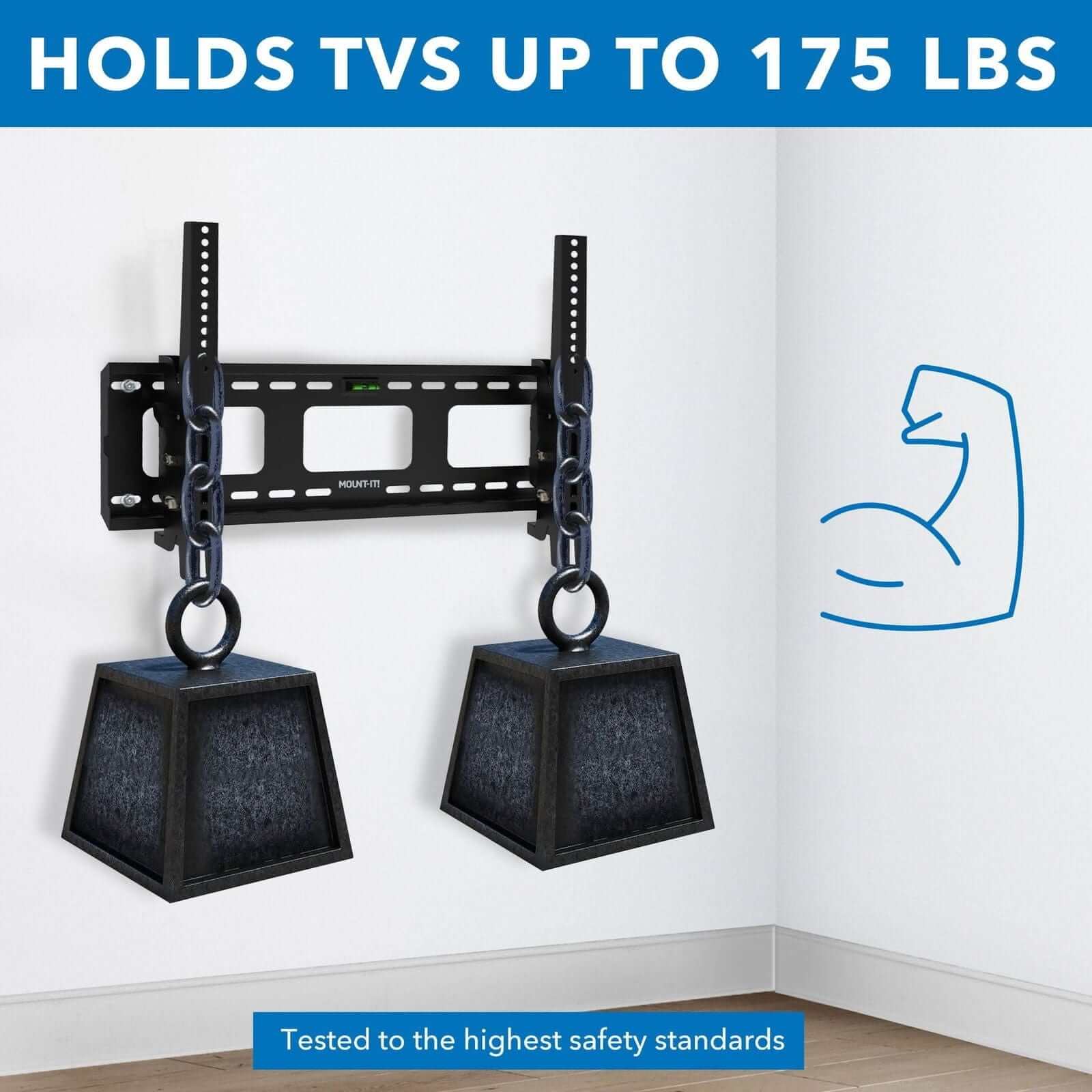 HOLDS TVS UP TO 175 LBS  
Tested to the highest safety standards