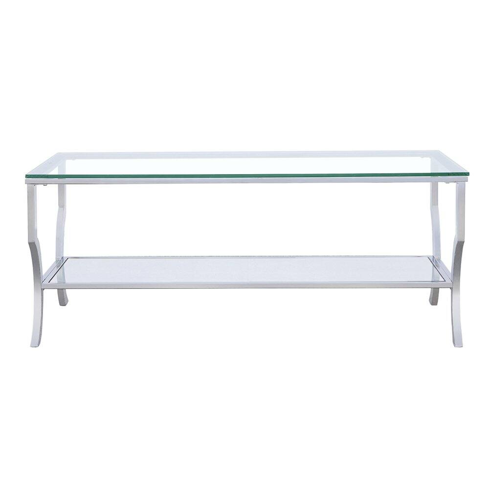 Alt View 2. Coaster Co. of America - Saide Rectangular Glass Top Coffee Table Chrome - Silver.