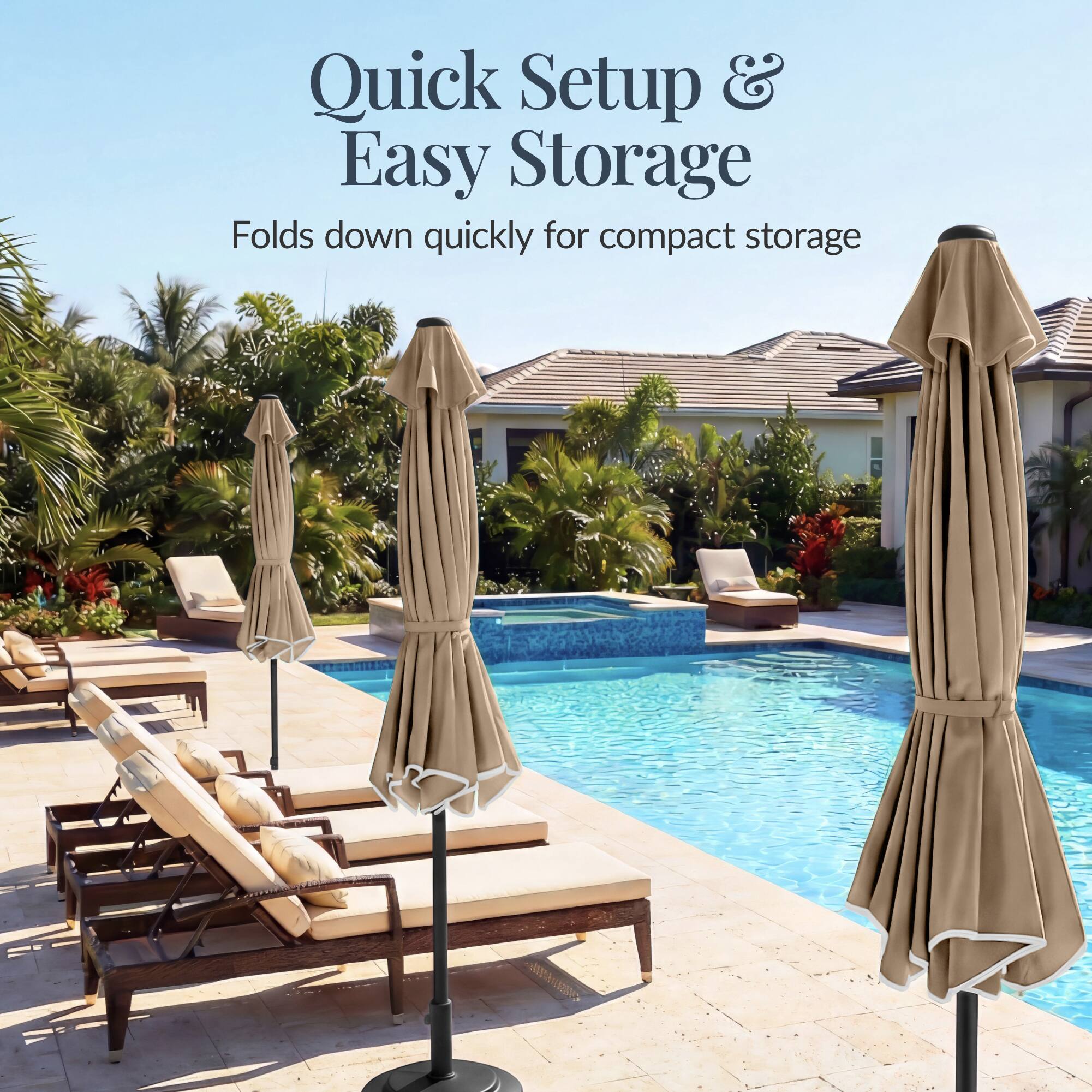 Quick Setup & Easy Storage  
Folds down quickly for compact storage