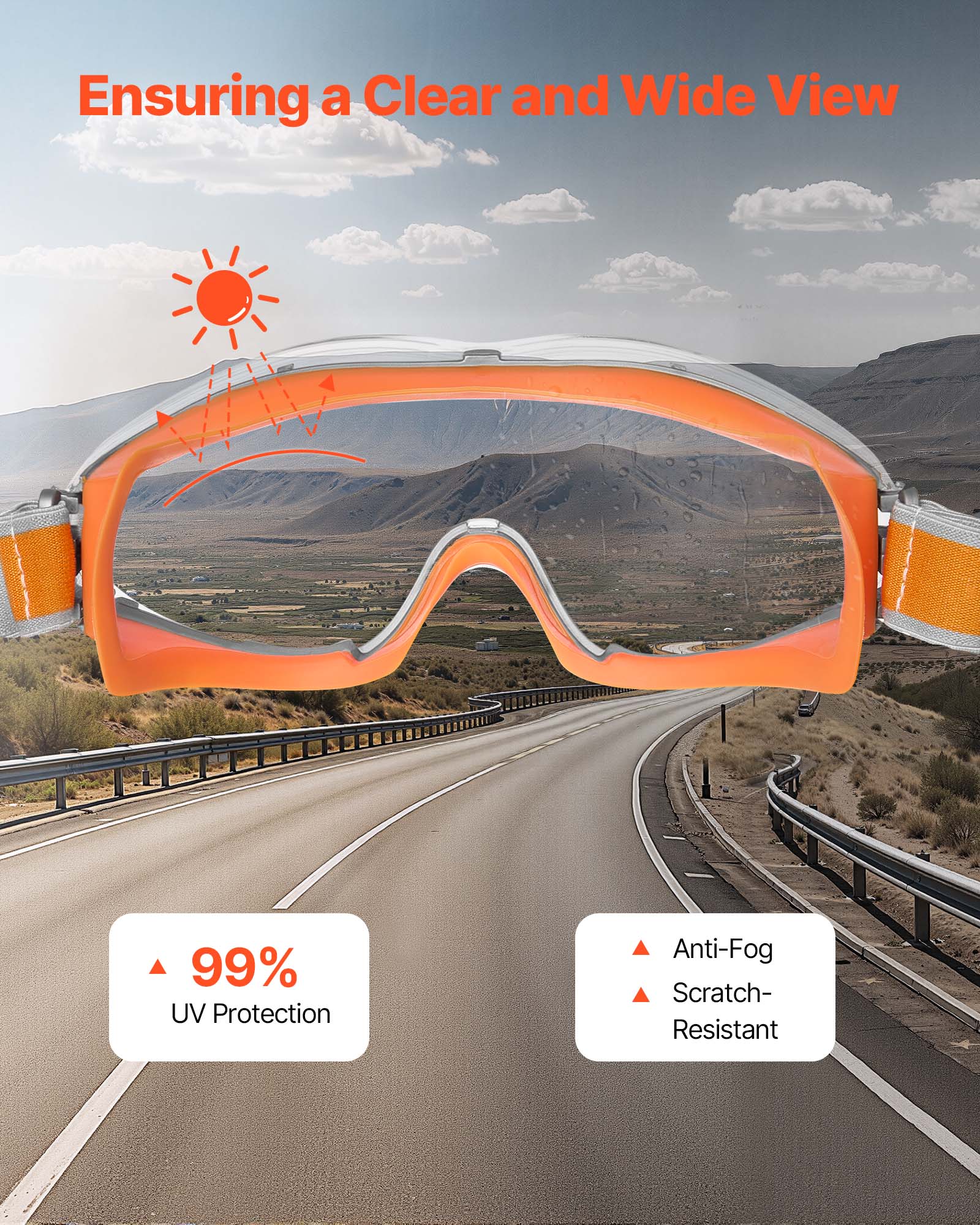 Ensuring a Clear and Wide View

- 99% UV Protection
- Anti-Fog
- Scratch-Resistant