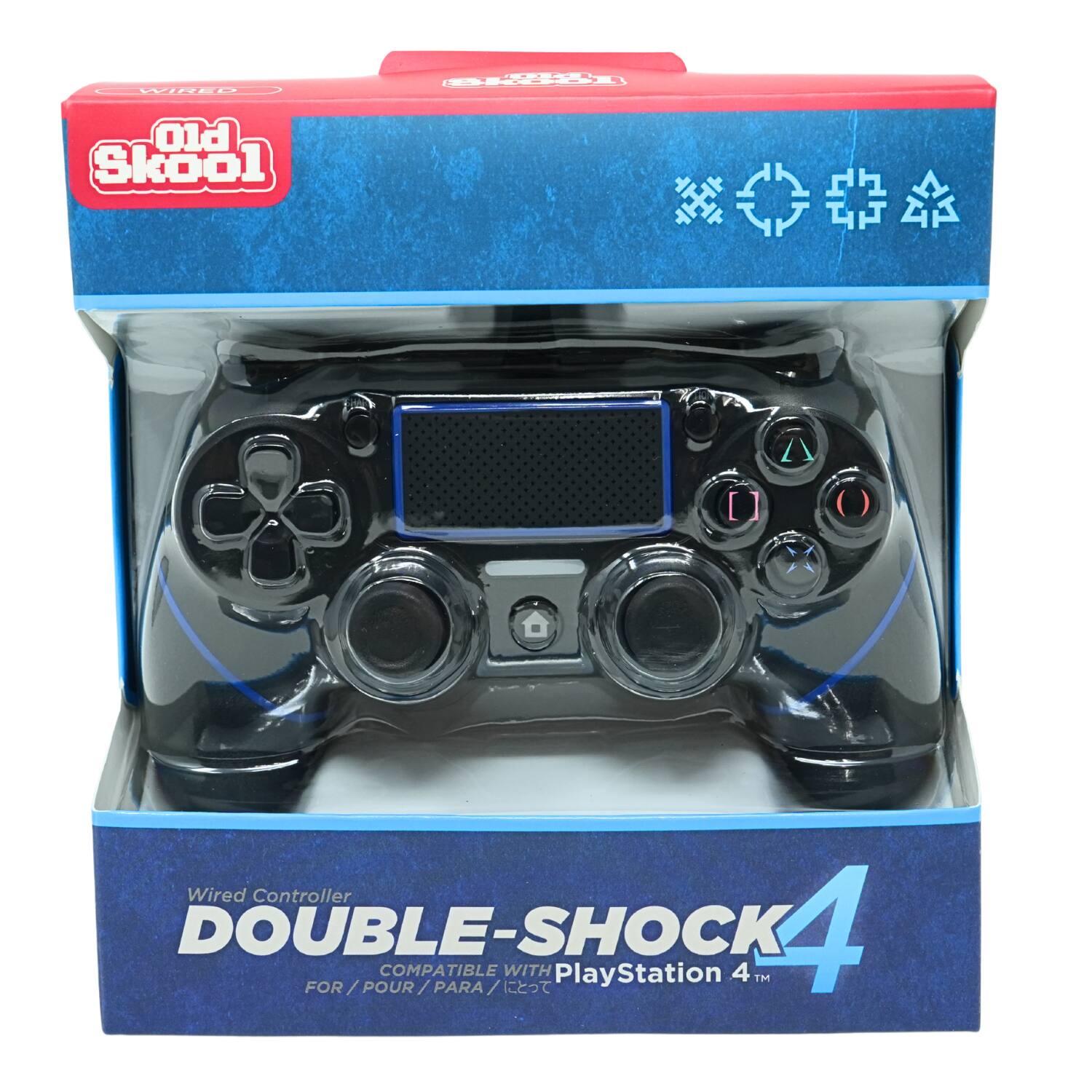 WIRED T Old Skool Wired Controller DOUBLE-SHOCK4 4 COMPATIBLE WITH PlayStation 4 TM FOR / POUR / PARA