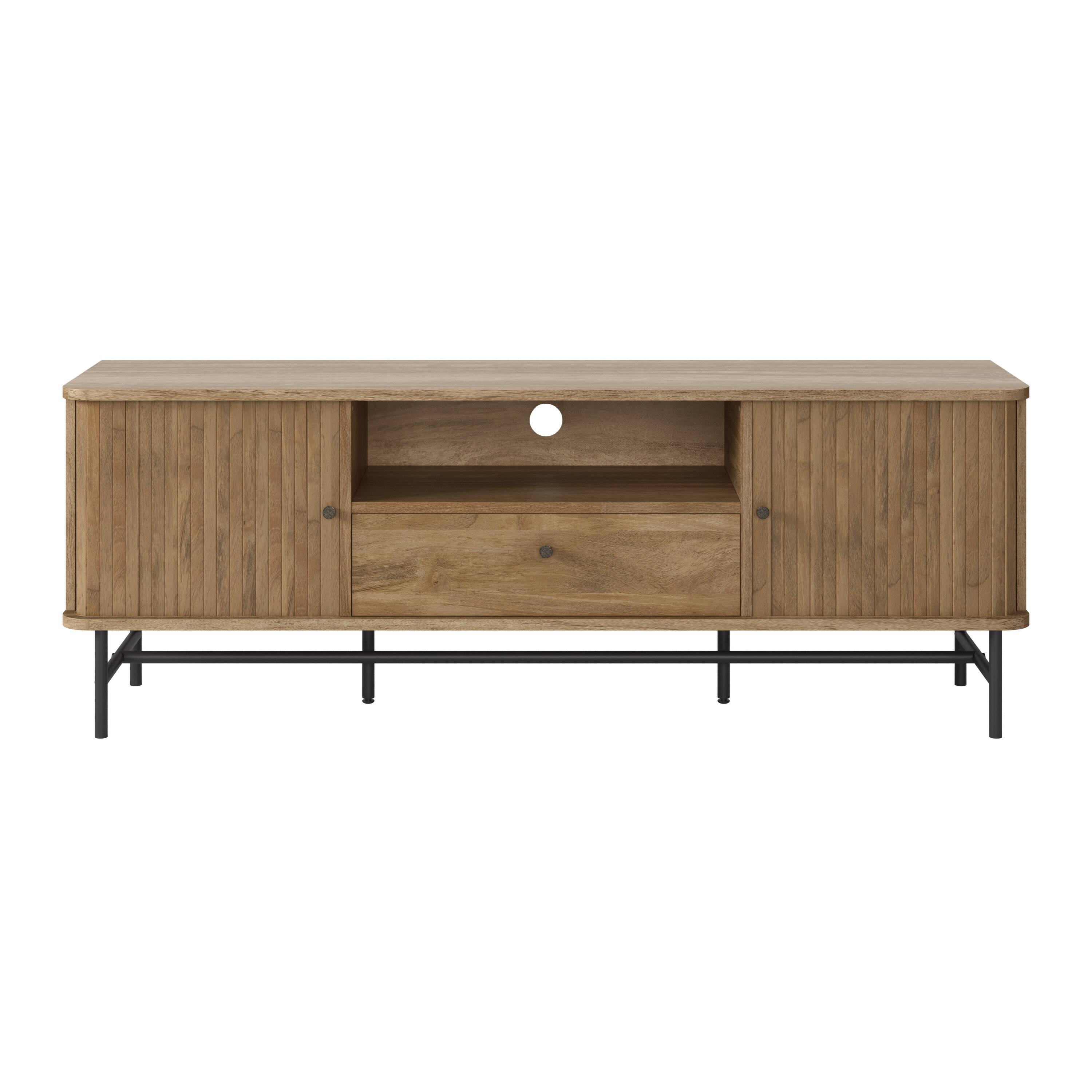 CorLiving - Hikari Collection Media Console TV Stand with Cabinets for Most TV's up to 75" - Light Wood