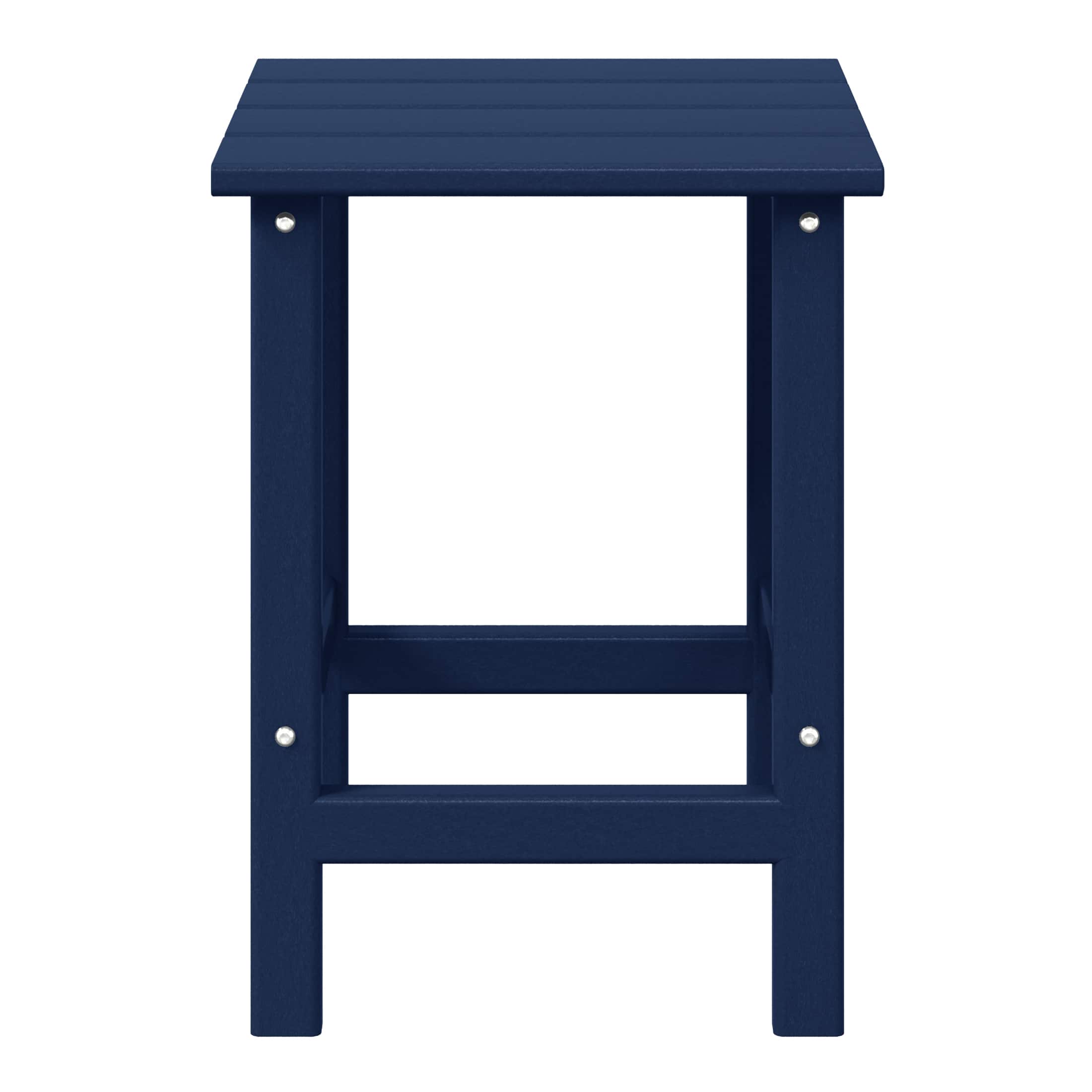 WestinTrends - Malibu 14" square outdoor Side table for Adirondack chair - Navy Blue
