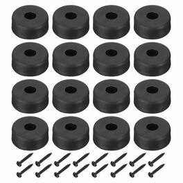 Unique Bargains - Rubber Speaker Isolation Feet, 1.46"x0.59" Anti-Vibration Pad with Screw for Electronic Speaker 16pcs - Black