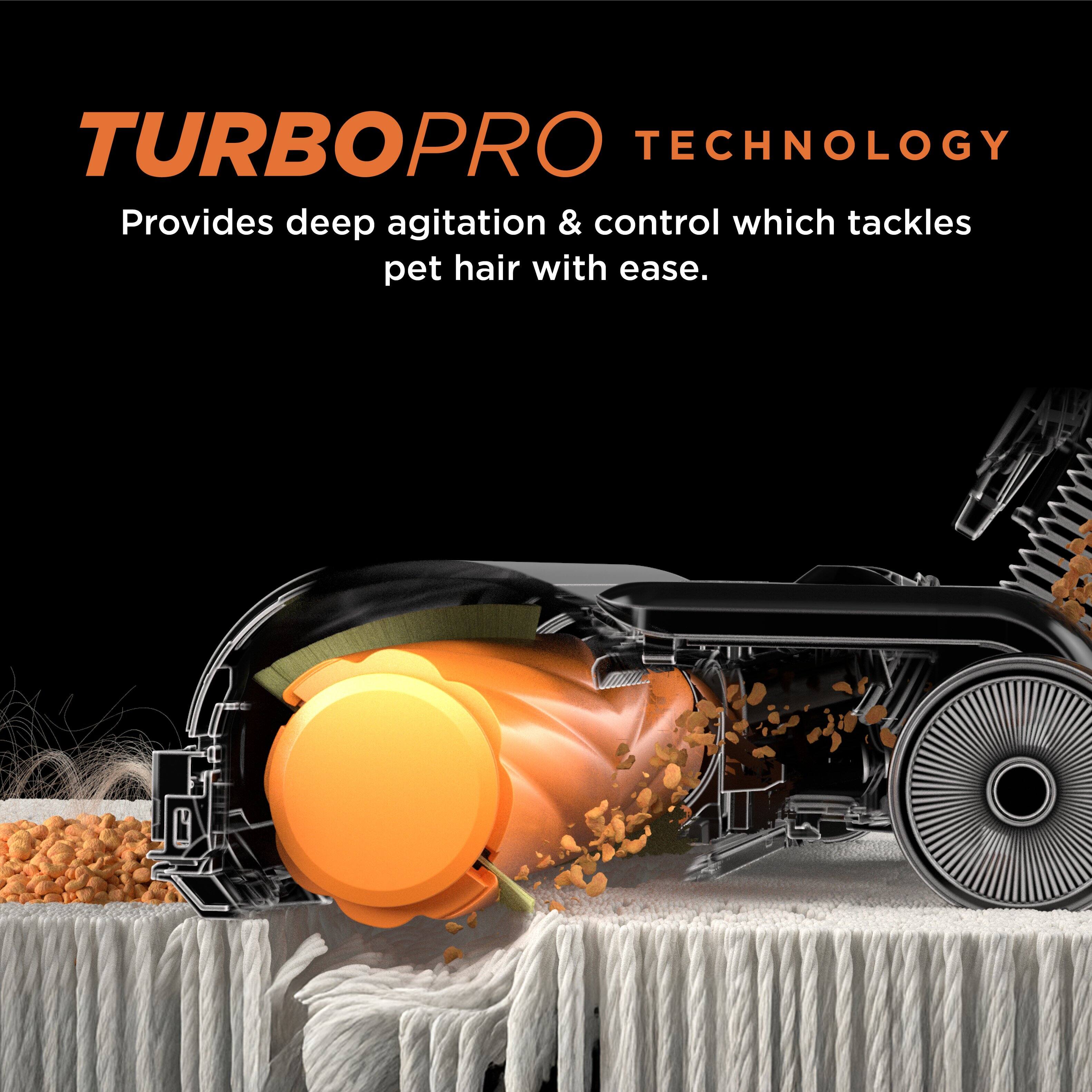 TURBO PRO TECHNOLOGY  
Provides deep agitation & control which tackles pet hair with ease.