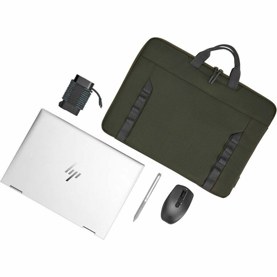 Alt View 1. HP - HP Carrying Case (Sleeve) for 15.6" Notebook - Gray, Green - Water Resistant - Plastic, Polyethylene Foam Body - Handle - Gray,Green.
