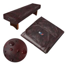 GSE Games & Sports Expert - 16' Heavy-Duty Leatherette Shuffleboard Table Cover for Shuffleboard Table Accessories - Brown
