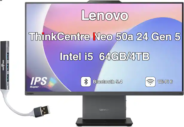 Lenovo ThinkCentre Neo 50a 24 Gen 5
Intel i5 64GB/4TB
IPS SuperCLEAR
Bluetooth 5.4
Wi-Fi 6