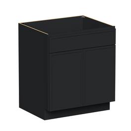 Boyel Living - 30-in W x 34.5-in H x 24-in D Shaker RTA Kitchen Sink Base Cabinet with Soft-Close - Black