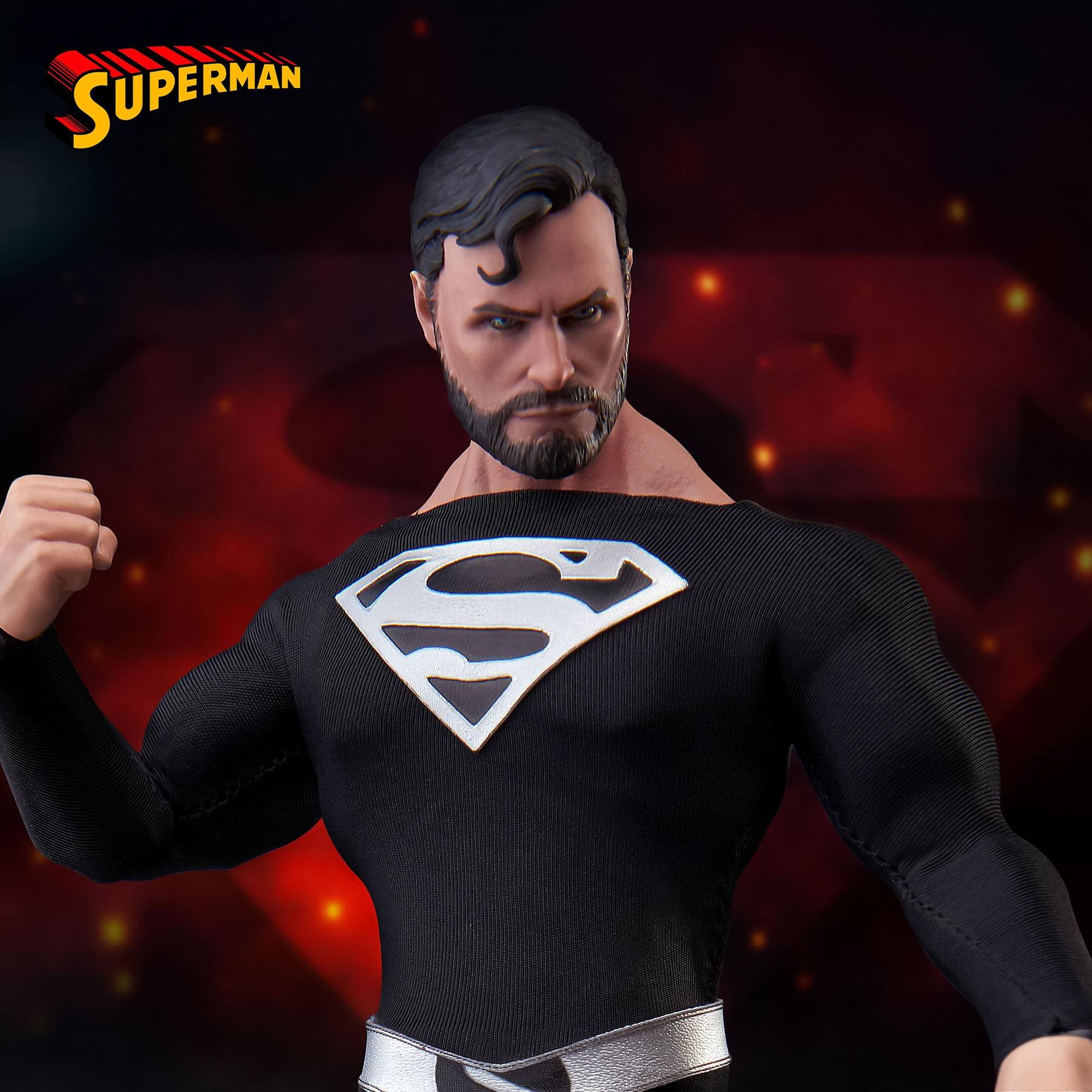 Alt View 2. Beast Kingdom - DC Comics Dynamic 8ction Heroes | DAH-45SP Superman (Black Suit Ver.) - Black.