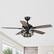 Angle. Parrot Uncle - 52" Industrial Wood 5-Blade 3-Light Metal Ceiling Fan with Remote - Black.