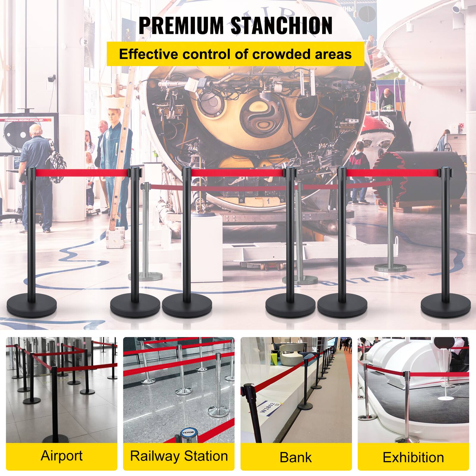 PREMIUM STANCHION  
Effective control of crowded areas  

1.8 LISA W1802  

Airport  
Railway Station  
Bank  
Exhibition