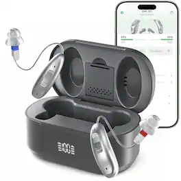NIMO - Bluetooth Hearing Aids 32-Channel AI Noise Reduction APP Phone Call & Music 80H Lasting, Self Cleaning, FDA Registered - Black