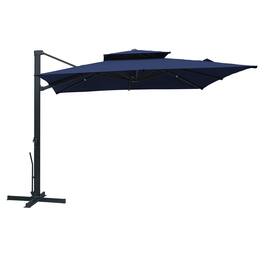Mondawe - 10x10ft Patio Cantilever Umbrella Large Square Double Top Offset Umbrella - Navy Blue