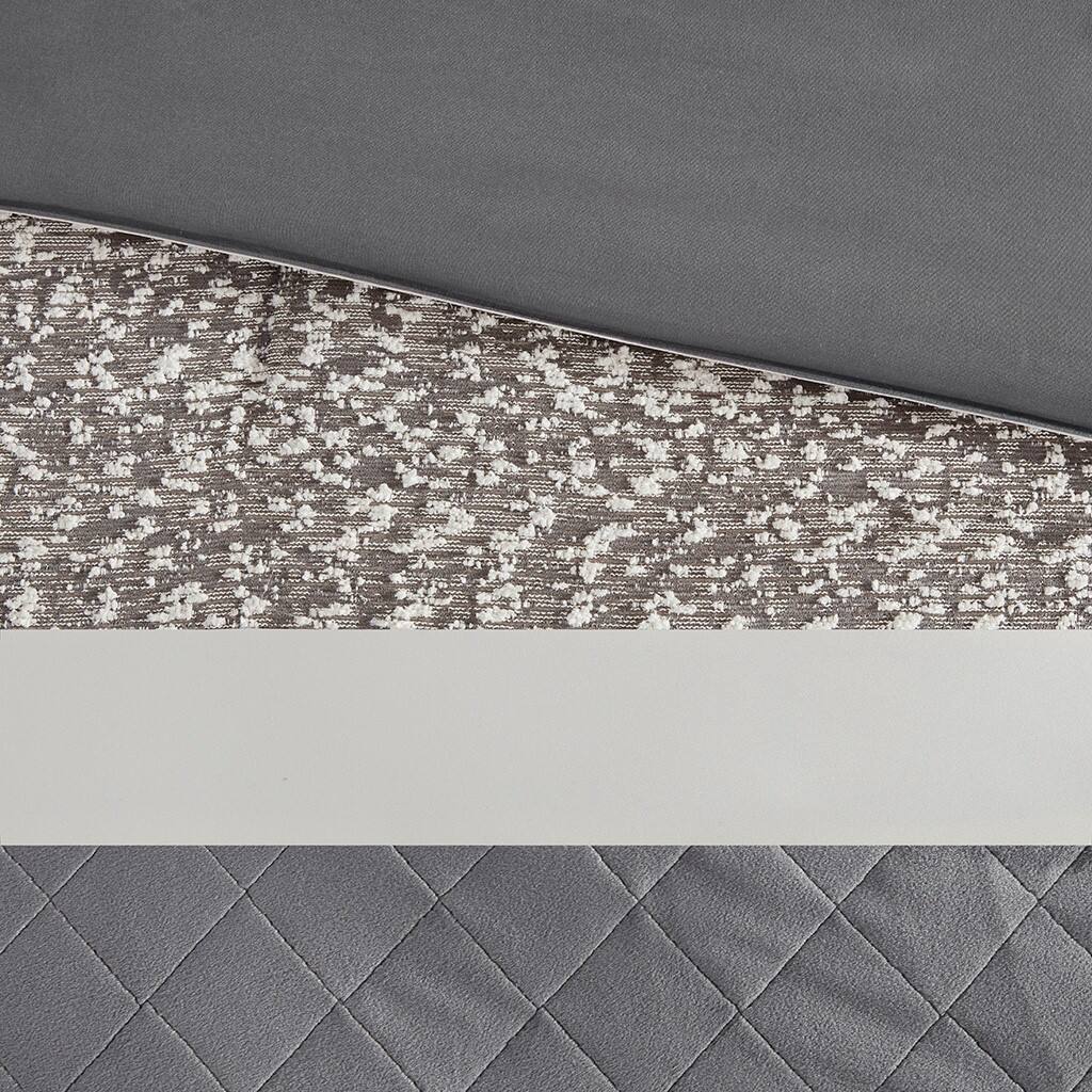 Alt View 5. Gracie Mills - Gracie Mills Cecilia 5 Piece Textured Jacquard Stripe Comforter Set with Throw Pillows - Grey.