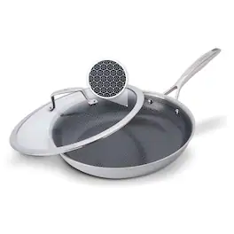 Henckels - Paradigm Ceramic 10-inch Dual Performance Fry Pan with Lid - Stainless Steel