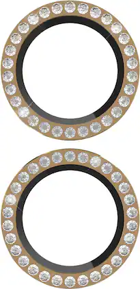 kate spade new york - Aluminum Ring Lens Protector for Apple iPhone 16 and 16 Plus - Set in Stone Gold