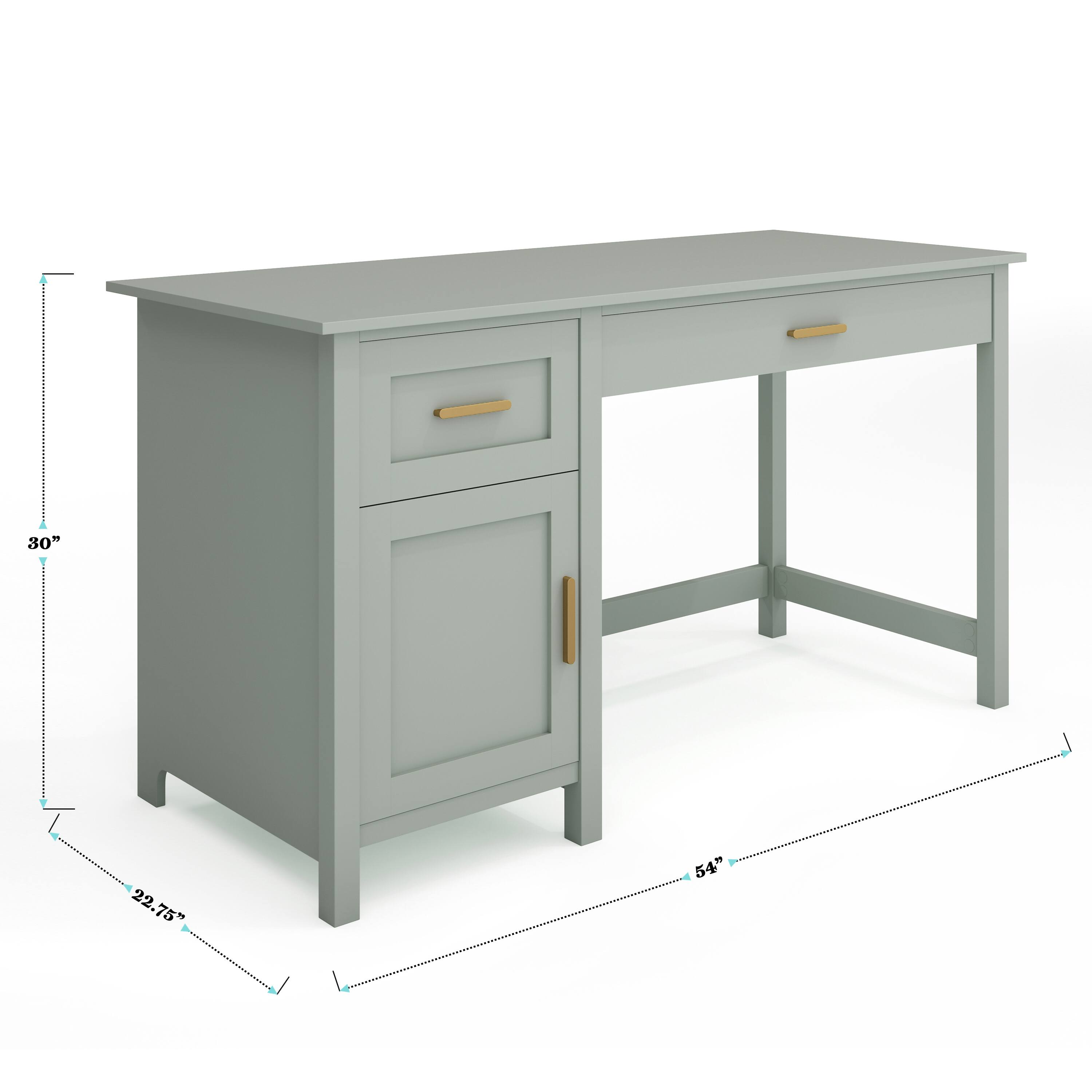 The text on the image reads "30" 22.75" 54". This can be grouped and corrected as follows:

"30" 22.75" 54"

This indicates that the desk is 30 inches wide, 22.75 inches deep, and 54 inches tall.