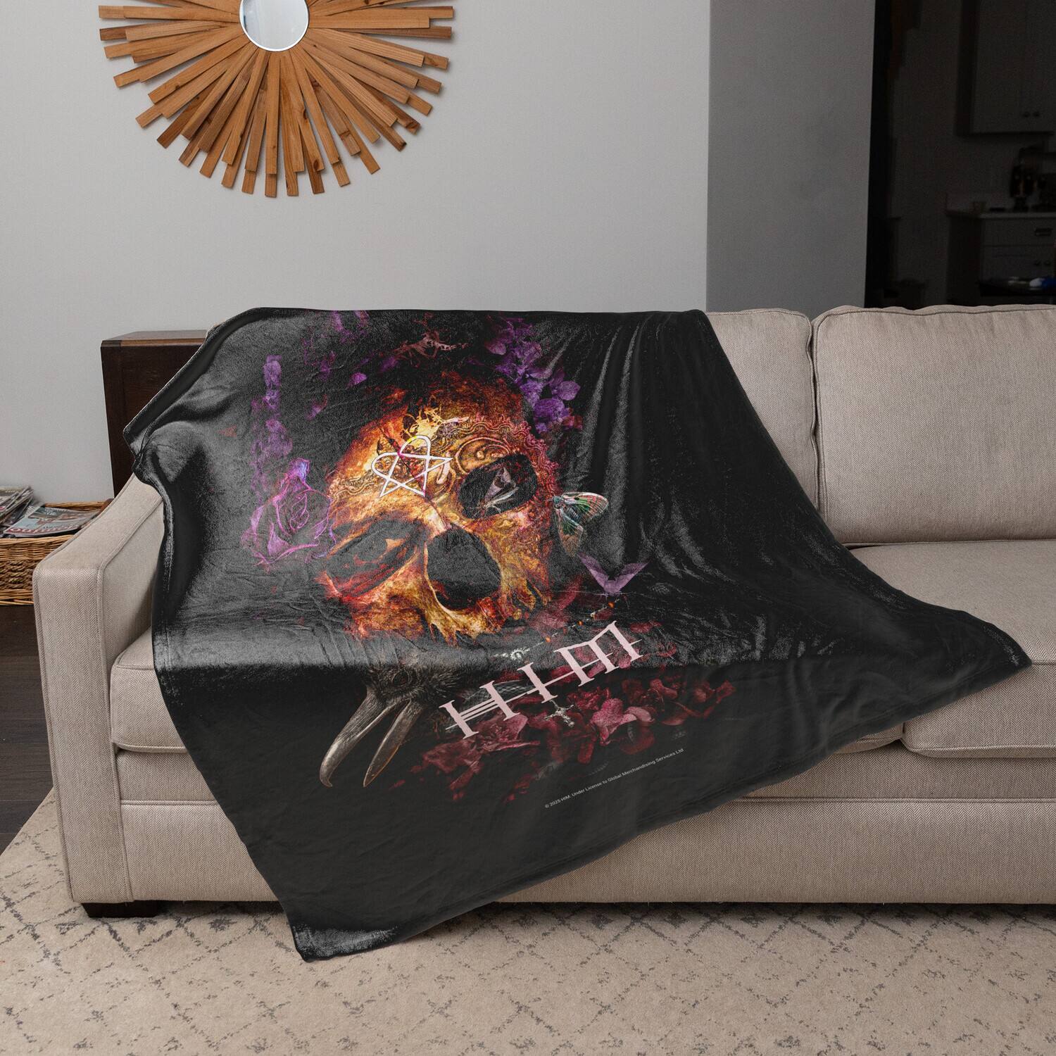 Alt View 1. PopMarket - HiM - Rocksax - HIM - Corpus - Sherpa Fleece Throw (50 in x 60 in) - Multicolor.