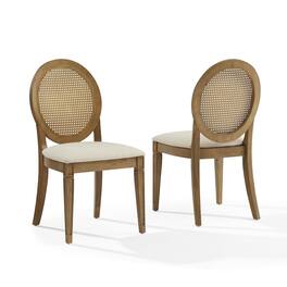 Crosley Furniture - Katia 2-Piece Upholstered Cane-Back Dining Chair Set In Driftwood - Brown