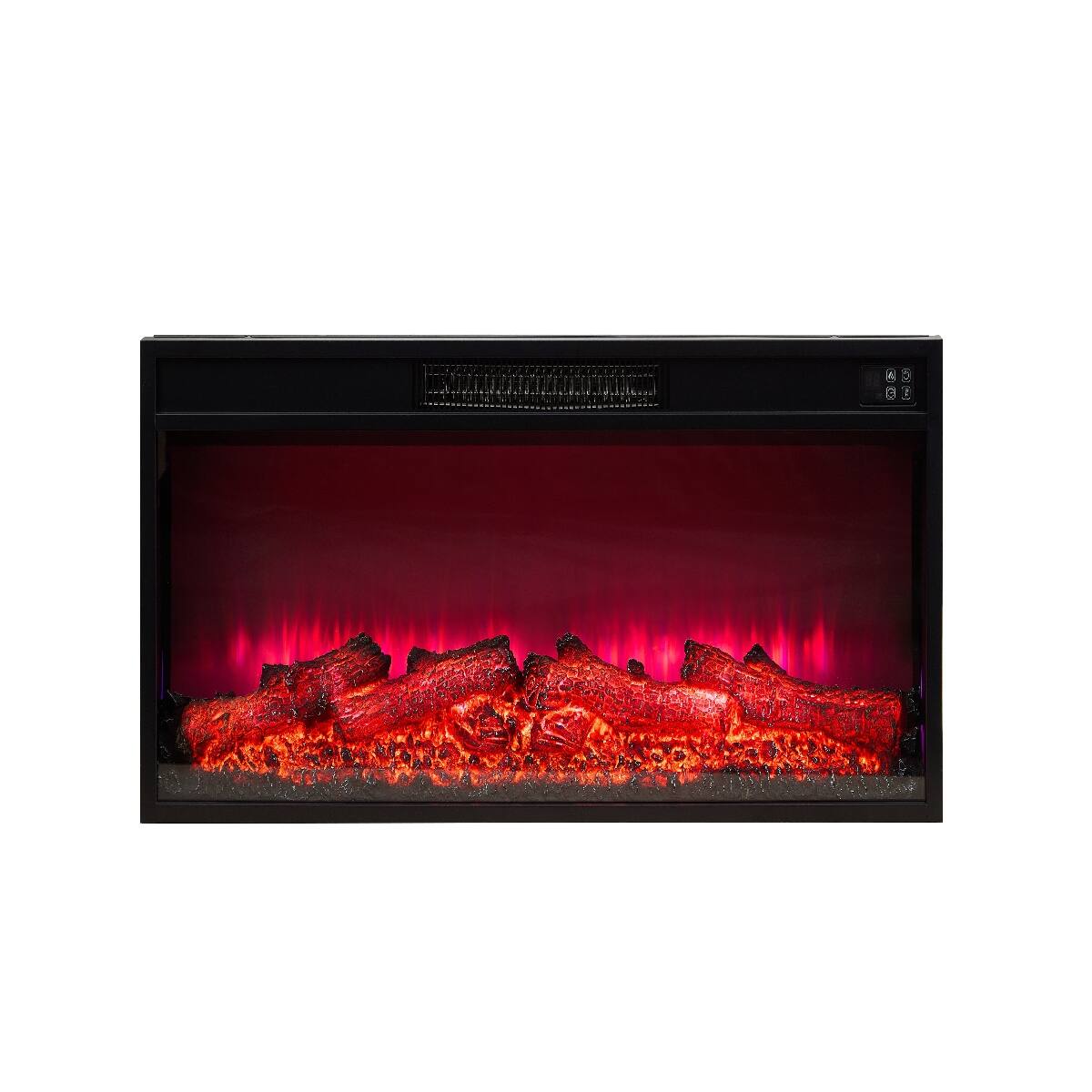 Front. Loheer - Loheer 36 inch electric fireplace insert, Antique Black - Antique Black.