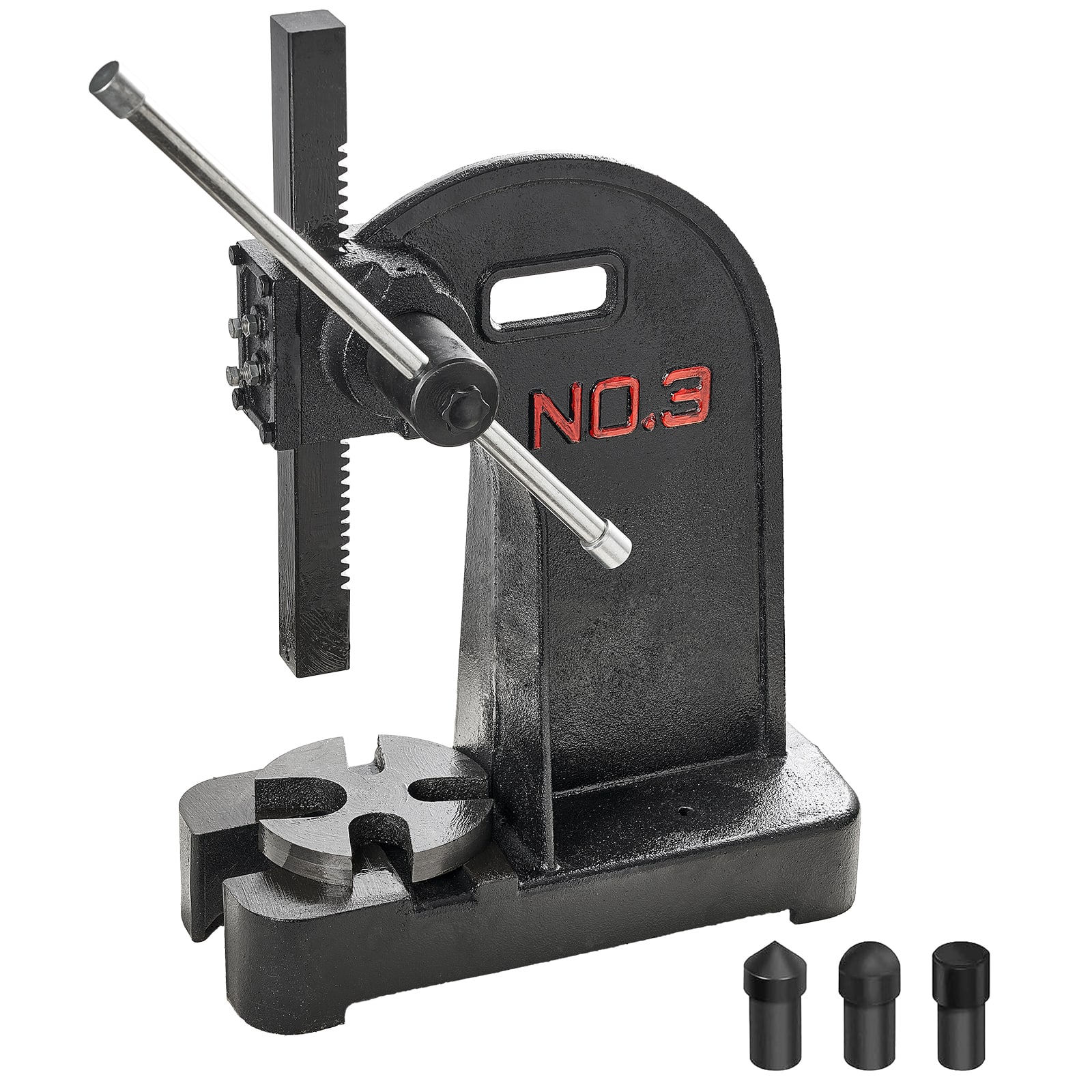 VEVOR - Arbor Press, 3 Ton Manual Arbor Press, 12.2" Maximum Height, Cast Iron Heavy-duty Manual Desktop Arbor Press - Black