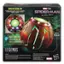 The box contains a Spider-Man Green Goblin electronic pumpkin bomb. It has three different light-up modes, and it is part of the Legends series. The box measures 3.6 inches in size. The product is made by Marvel Studios and Hasbro. The box complies with the Federal Communications Commission regulations.