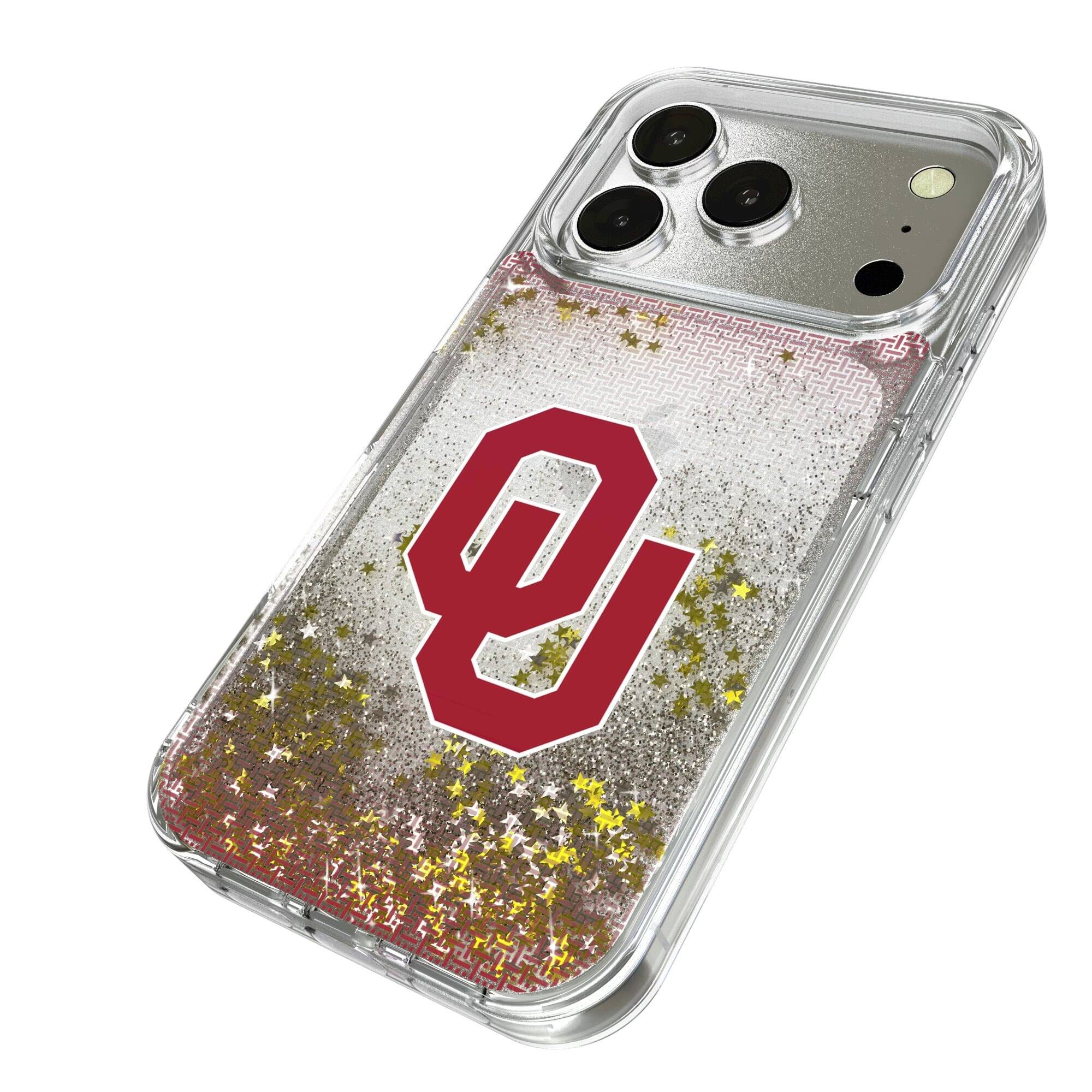 Alt View 1. Keyscaper - Oklahoma Sooners Linen Logo iPhone Glitter Case - 15 Pro Max - Multicolor.