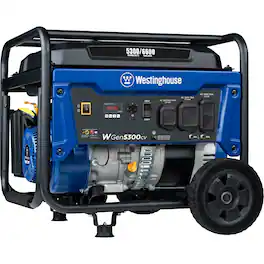 Westinghouse - 6,600/5,300-Watt Gas Powered Portable Generator with Recoil Start, 30A 120/240V Outlet - Blue