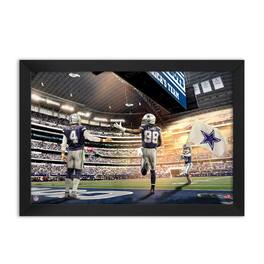 Sporticulture - Dak Prescott and CeeDee Lamb Dallas Cowboys Framed Two-Player Art Print - Blue