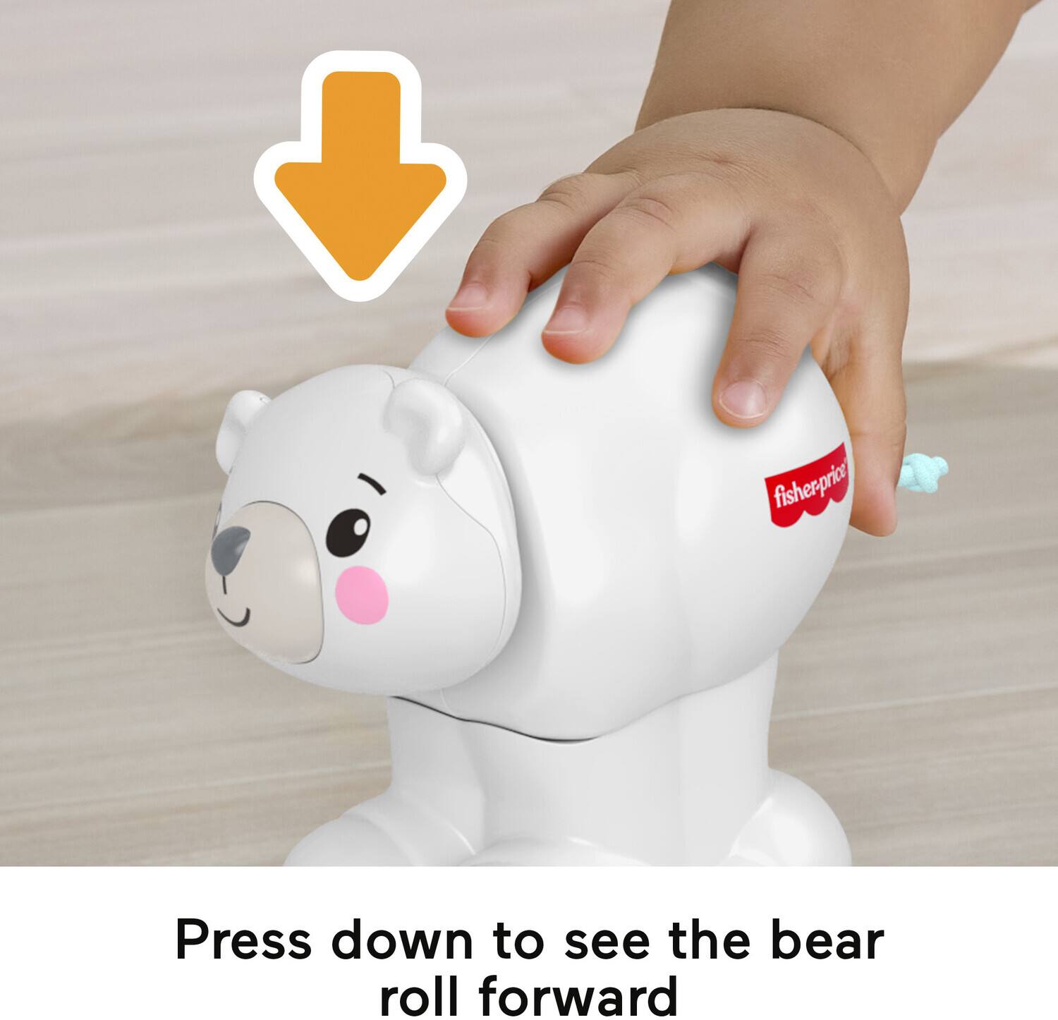 Press down to see the bear roll forward