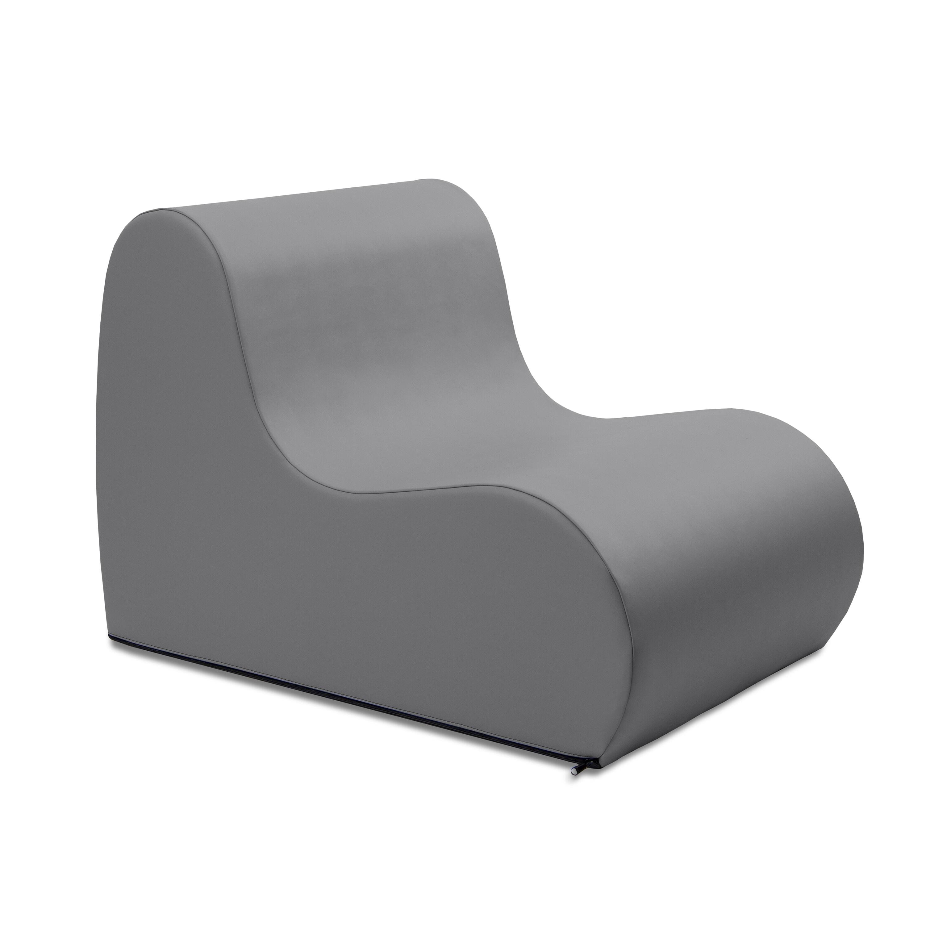 Angle. Jaxx - Jaxx Midtown Medium Classroom Soft Foam Chair - Premium Vinyl Cover - Charcoal - Charcoal.